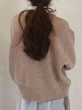 Dropped Shoulder Buttoned Cardigan - Flyclothing LLC