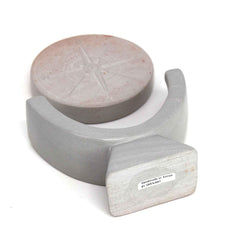 Compass Soapstone Sculpture, Light Gray Stone - Flyclothing LLC