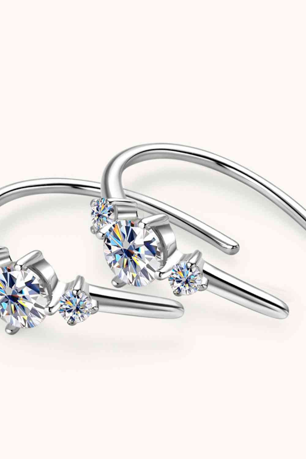 Moissanite 925 Sterling Silver Earrings - Flyclothing LLC