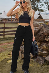 Loose Fit Long Jeans with Pockets - Flyclothing LLC