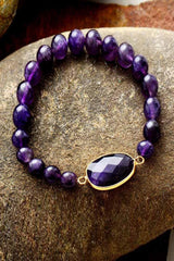 Handmade Amethyst Beaded Bracelet - Flyclothing LLC