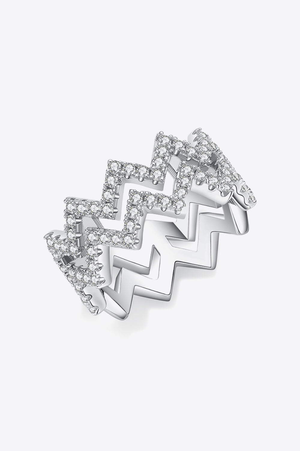 Moissanite Zigzag Stacking Rings - Flyclothing LLC