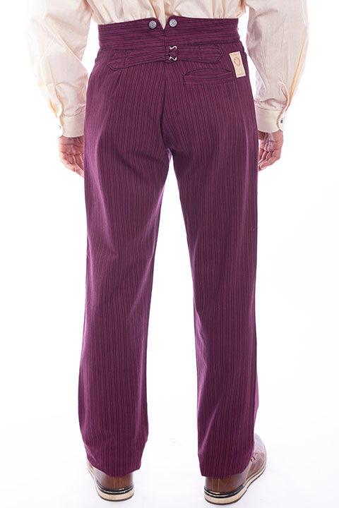 Scully BURGUNDY RAIL STRIPE PANT - Flyclothing LLC