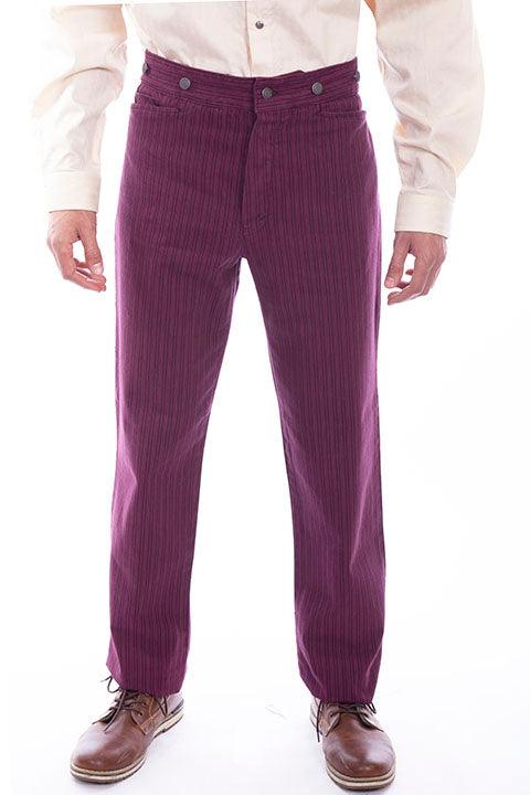 Scully BURGUNDY RAIL STRIPE PANT - Flyclothing LLC