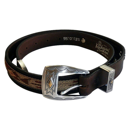 Brown Native Ribbon Genuine Leather Western Belt with Conchos - Rockmount Clothing