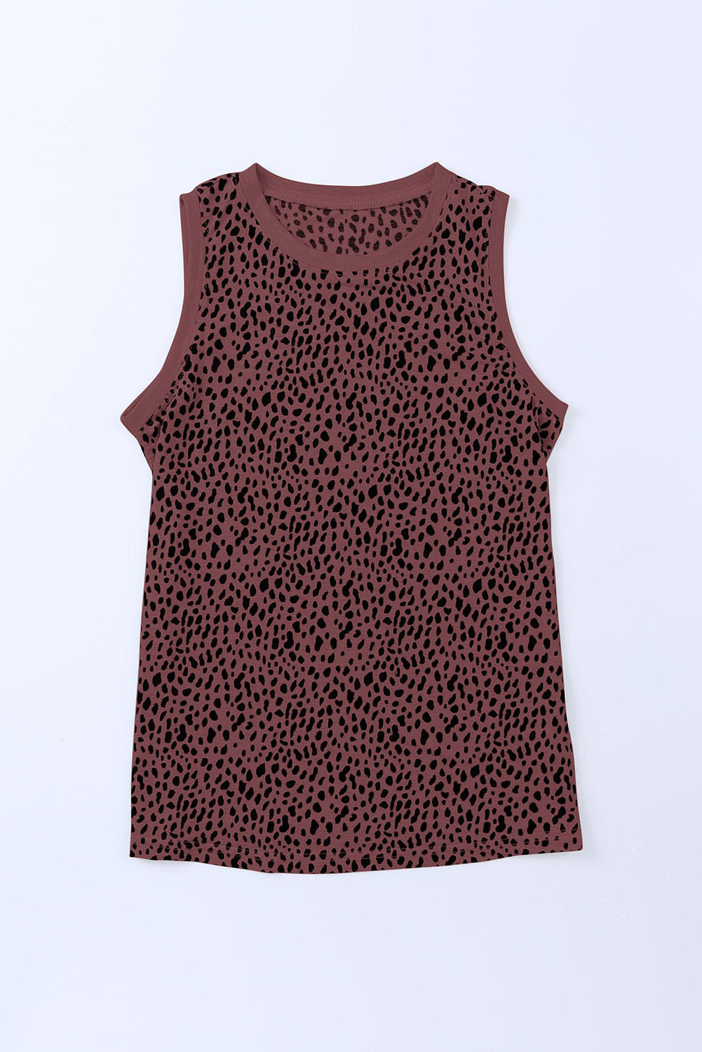 Printed Round Neck Tank - Flyclothing LLC