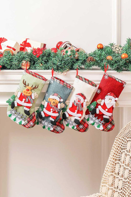 4-Pack Plaid Christmas Stockings - Flyclothing LLC