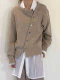 Dropped Shoulder Buttoned Cardigan - Flyclothing LLC