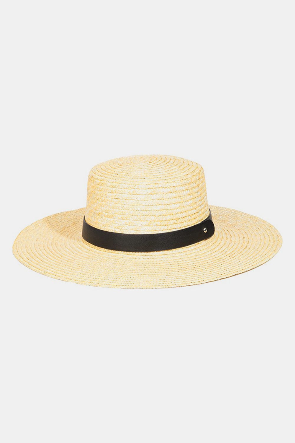 Fame Flat Brim Straw Weave Hat - Trendsi