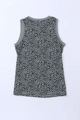 Printed Round Neck Tank - Flyclothing LLC