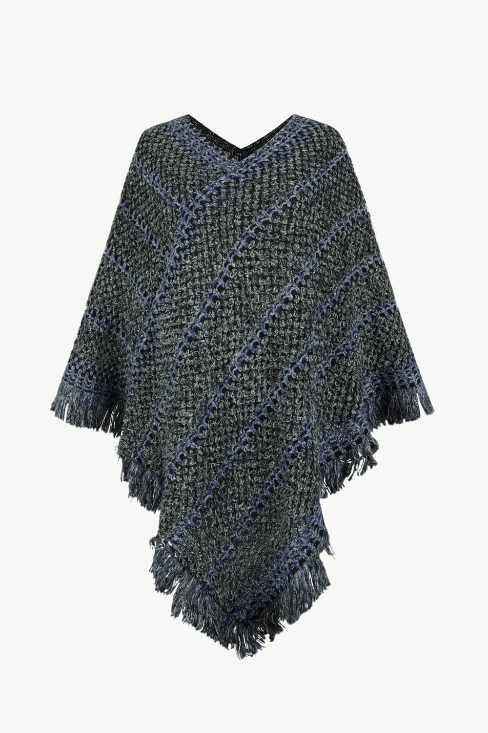 Round Neck Fringe Detail Sleeve Poncho – Flyclothing LLC