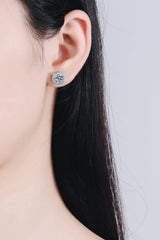 Let Me Love You 1 Carat Moissanite Stud Earrings - Trendsi