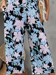 Printed Spaghetti Strap Jumpsuit with Pockets - Flyclothing LLC