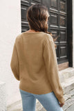 Ribbed Scoop Neck Long Sleeve Pullover Sweater - Flyclothing LLC