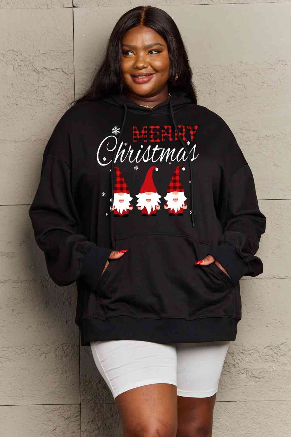 Simply Love Full Size MERRY CHRISTMAS Graphic Hoodie - Flyclothing LLC