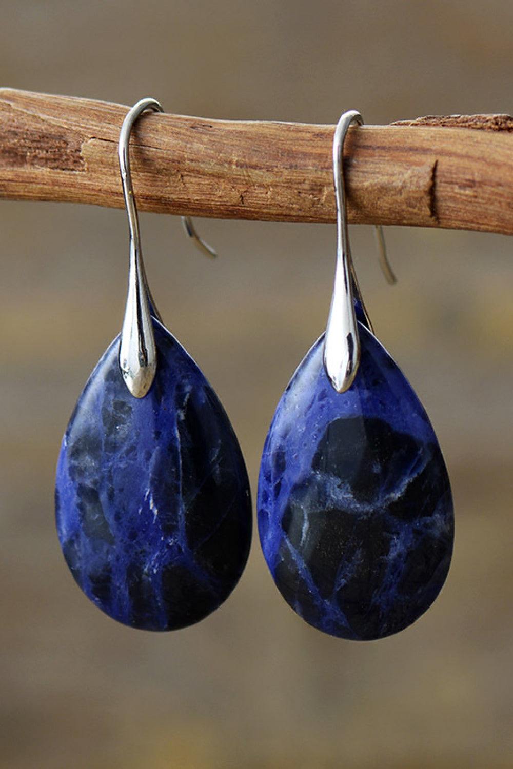 Natural Stone Teardrop Earrings - Flyclothing LLC