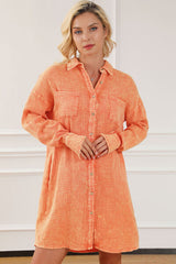 Button Up Collared Neck Dress - Flyclothing LLC