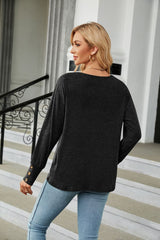 V-Neck Long Sleeve T-Shirt - Flyclothing LLC