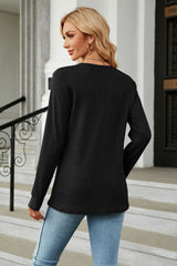 V-Neck Long Sleeve Blouse - Flyclothing LLC