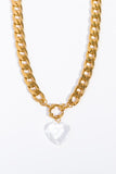 Acrylic Heart Pendant Curb Chain Necklace - Flyclothing LLC