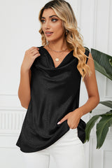 Ruched Cowl Neck Tank - Flyclothing LLC