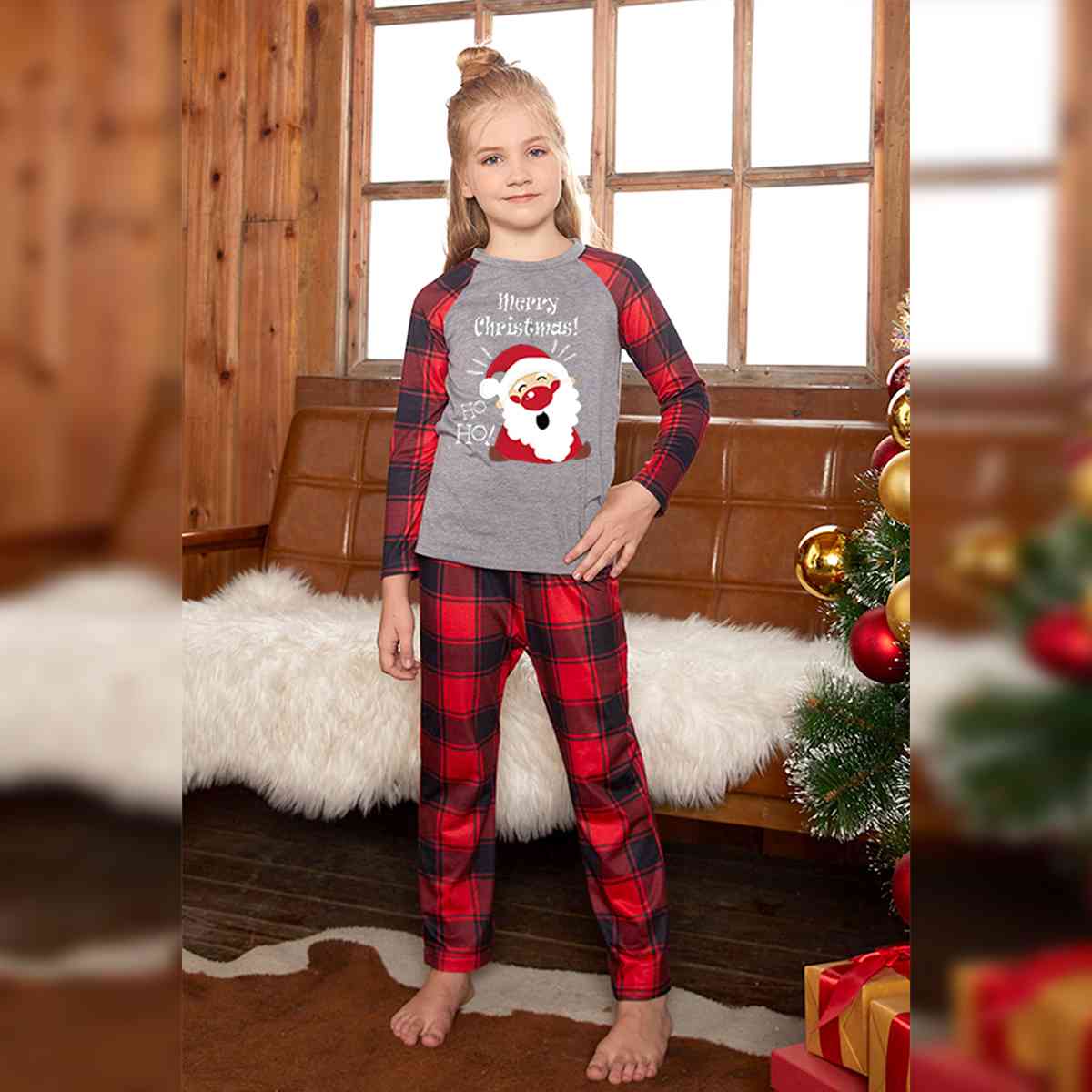 MERRY CHRISTMAS Graphic Top and Plaid Pants Set - Flyclothing LLC