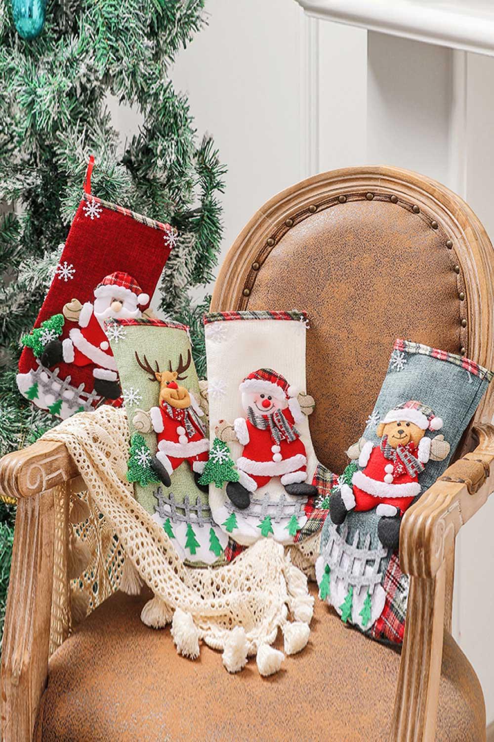 4-Pack Plaid Christmas Stockings - Flyclothing LLC