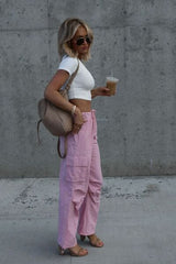 Drawstring Straight Pants with Pockets - Trendsi