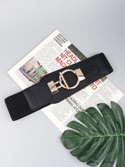 PU Elastic Wide Belt with Alloy Buckle - Flyclothing LLC