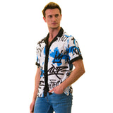 Gravity Homme Men's Weekend Shirt | Graffiti Blue - Flyclothing LLC