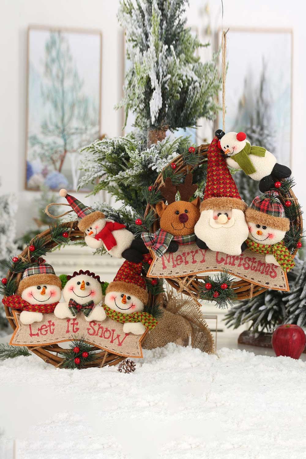 Christmas Rattan Wreath Gnome Ornaments - Flyclothing LLC