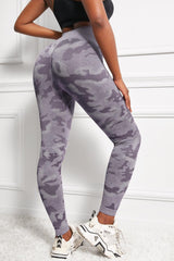 Camo Print Seamless High Waist Yoga Leggings - Trendsi