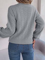 Johnny Collar Drop Shoulder Sweater - Flyclothing LLC