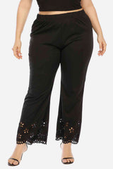 Plus Size Openwork Detail Pants - Flyclothing LLC