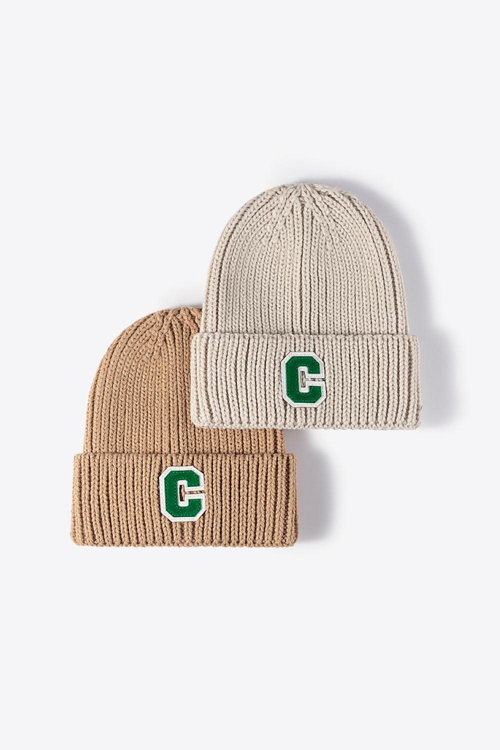 Letter C Patch Cuffed Beanie - Trendsi