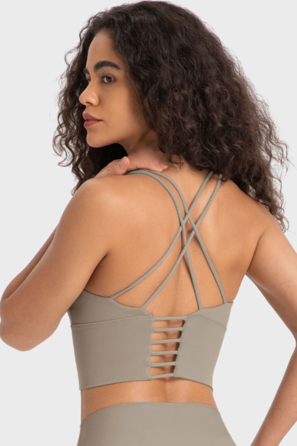 Crisscross Back Ladder Detail Sports Bra - Flyclothing LLC