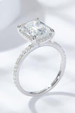 Emerald Cut 4 Carat Moissanite Side Stone Ring - Flyclothing LLC