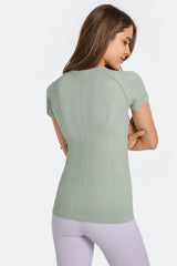 Round Neck Short Sleeve Active T-Shirt - Flyclothing LLC