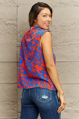 Printed Round Neck Tank Top - Flyclothing LLC