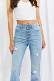 Vibrant MIU Full Size Jess Button Flare Jeans - Flyclothing LLC