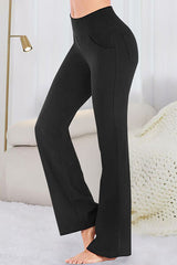 Pocketed High Waist Active Pants - Flyclothing LLC