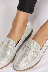 Forever Link Rhinestone Point Toe Loafers - Flyclothing LLC