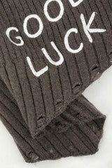 GOOD LUCK Distressed Off-Shoulder Sweater - Flyclothing LLC