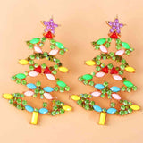 Christmas Tree Rhinestone Alloy Earrings - Flyclothing LLC