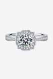 1 Carat Moissanite 925 Sterling Silver Halo Ring - Flyclothing LLC