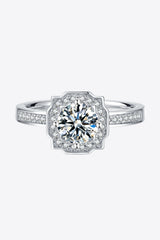 1 Carat Moissanite 925 Sterling Silver Halo Ring - Flyclothing LLC