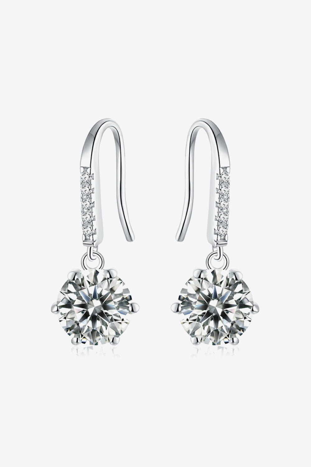 6-Prong Moissanite Drop Earrings - Flyclothing LLC