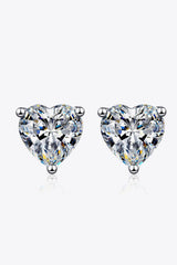 2 Carat Moissanite Heart-Shaped Stud Earrings - Trendsi