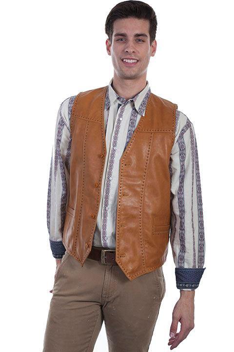 Scully SADDLE TAN MENS VEST - Flyclothing LLC