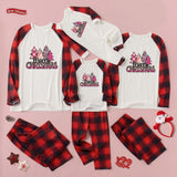 MERRY CHRISTMAS Graphic Top and Plaid Pants Set